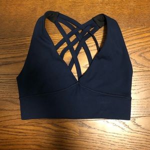 Ethos Co Got Your Back Sports Bra Navy S NWT